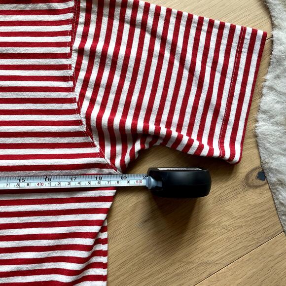 Vintage 90's Needle & Thread Striped Snap Neck Tee Women's Medium - Picture 4 of 5